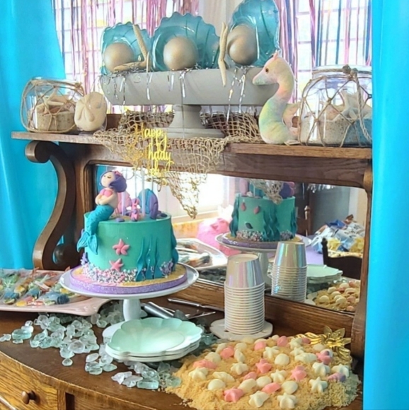 Mermaid party table décor lot + scavenger hunt cards - Picture 7 of 7